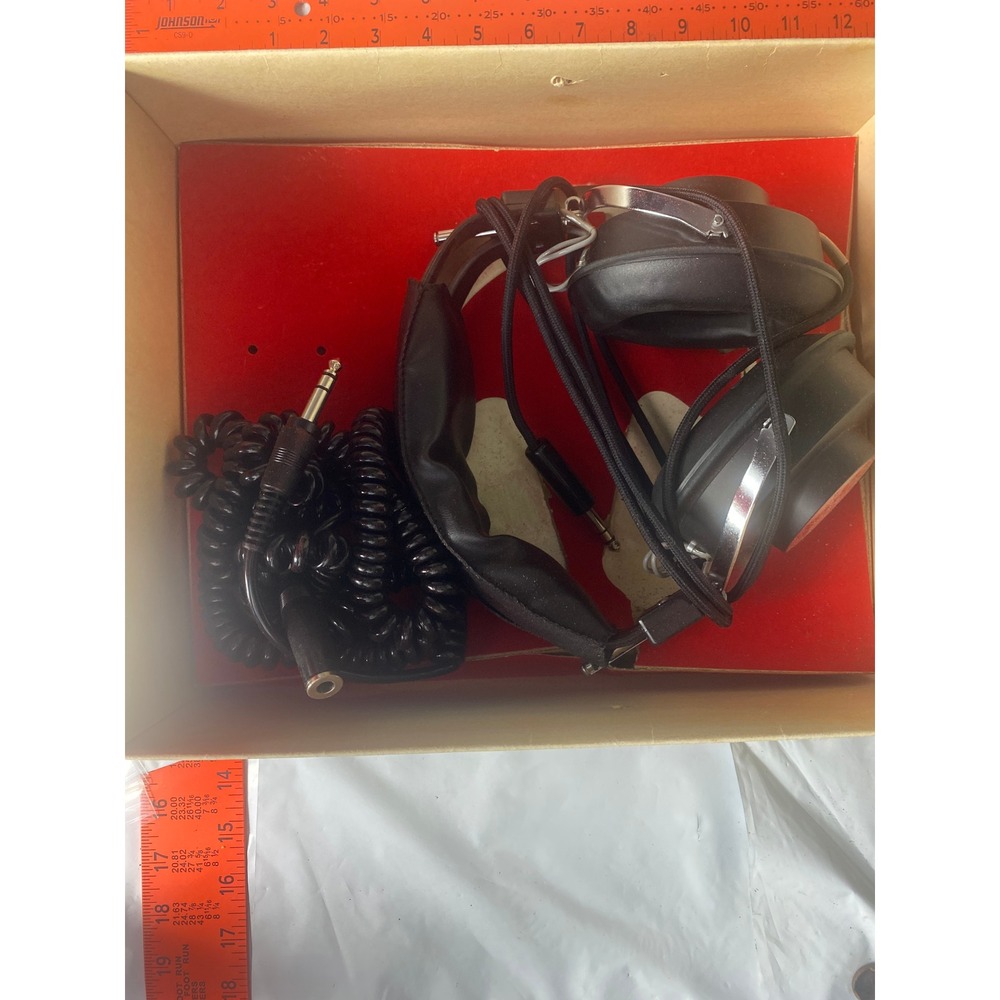 Vintage Sonic IV Stereo Headphones w/ Master Control Center Box 25ft Cable